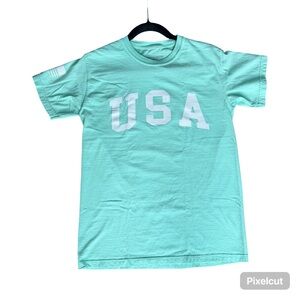 American Freedom Company Teal USA Tee size small